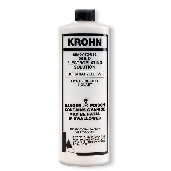 Ready to use Electroplating Solutions 1 Quart bottles (KROHN)