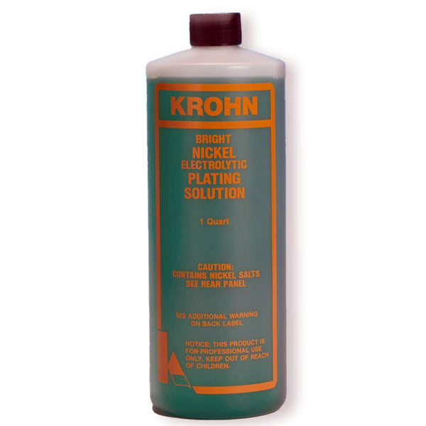 Krohn Bright Nickel Plating Solution Electroplating 1 Quart with Pure Nickel Anode Made in USA