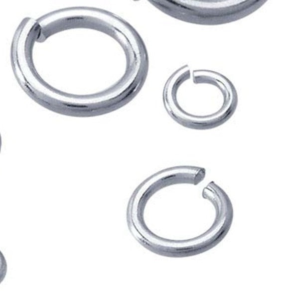 10 Pcs Bag of 8 mm 20g Silver Open Jump Rings