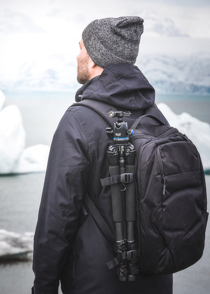 Slik Carbon Fiber Tripod on backpack