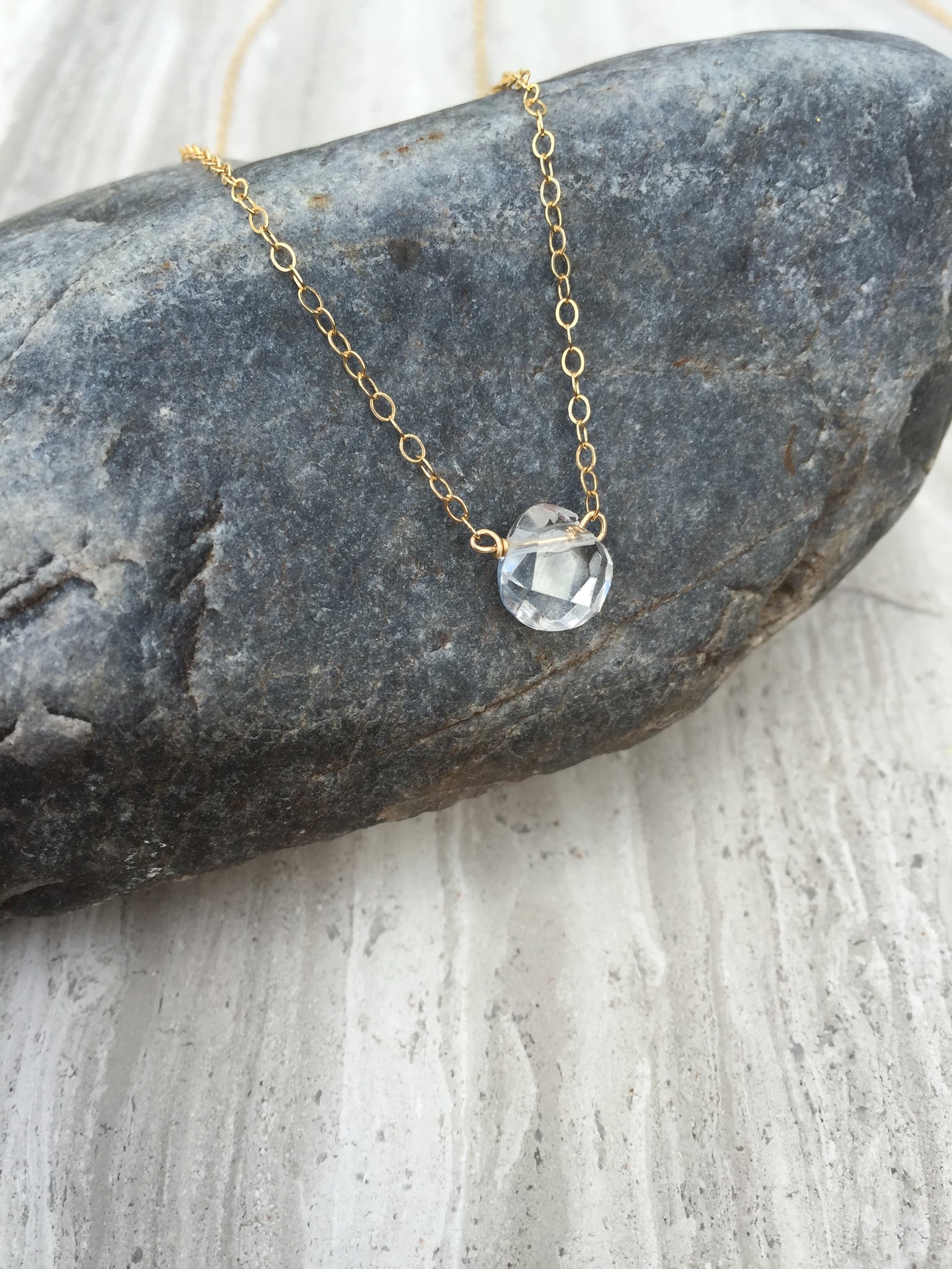 Clear Quartz Crystal Droplet Necklace – JPeace Designs