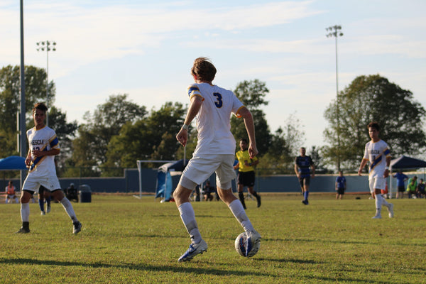 playing soccer