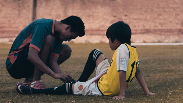 tying shoes