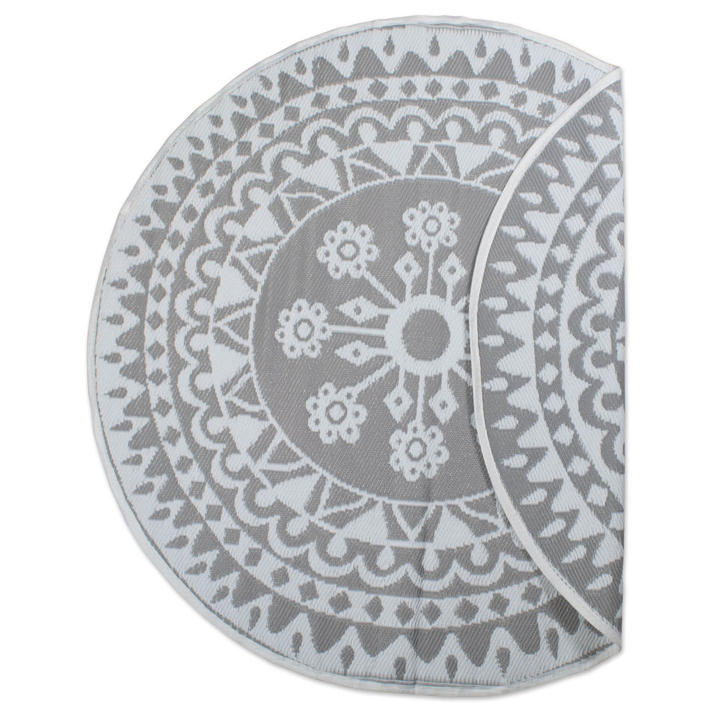 Taupe Sunflower Outdoor Rug 5 Ft Round – Welcome Home by DII