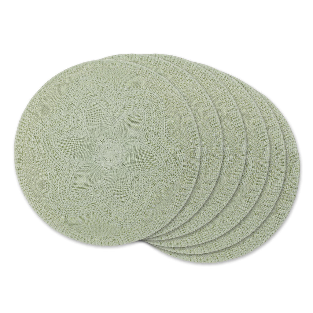 Mint Floral Pp Woven Round Placemat Set of 6