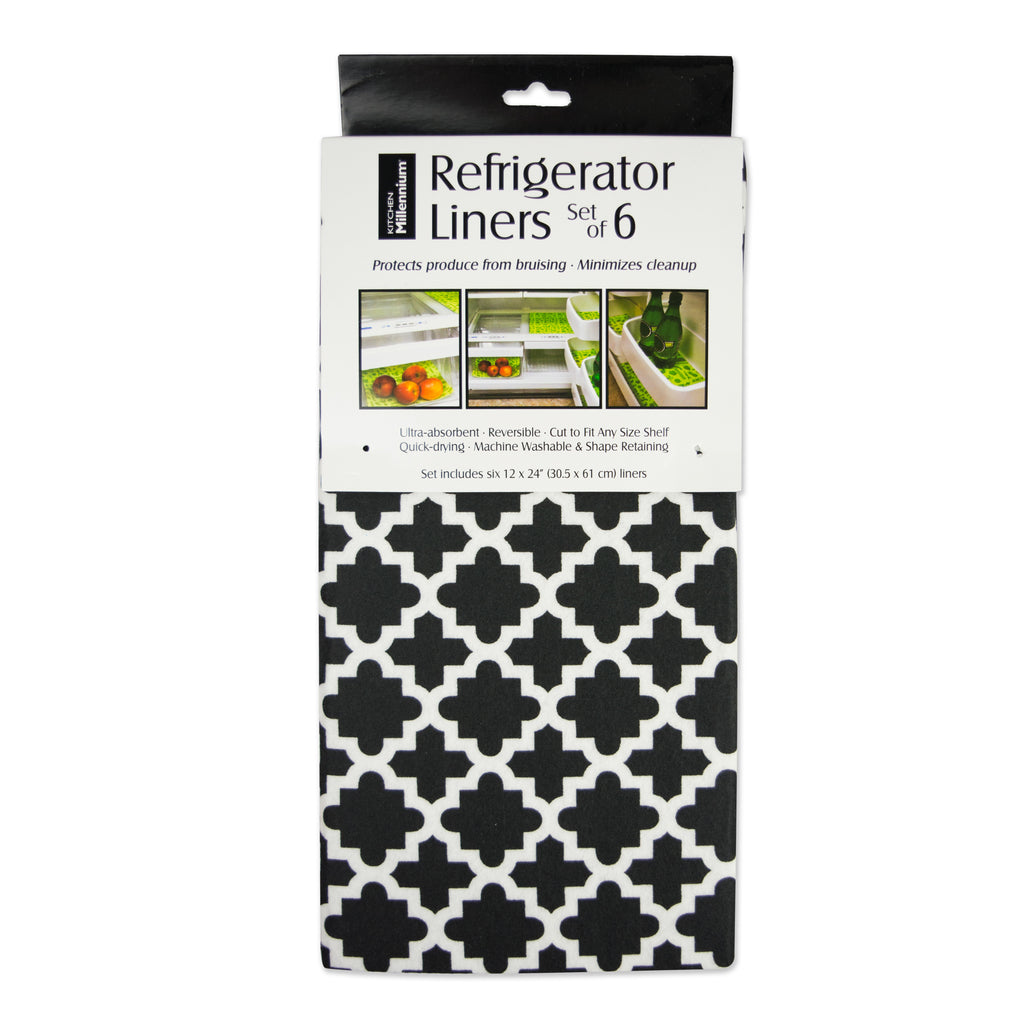 Schroeder & Tremayne . Fridge Bin Liners - 6 Pack - Green and White Veggie  Pattern Green,White Front Door Window Kit