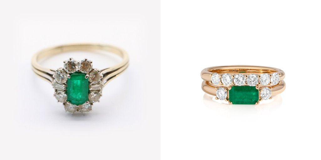 emerald ring, custom jewelry, holiday gift