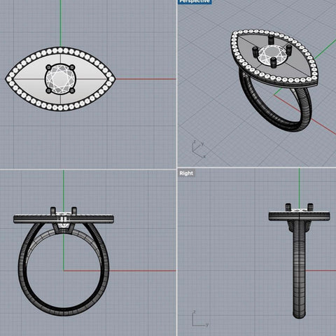 custom jewelry, jewelry design, rhino cad