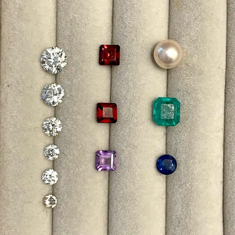 diamonds, emerald, sapphires, ruby