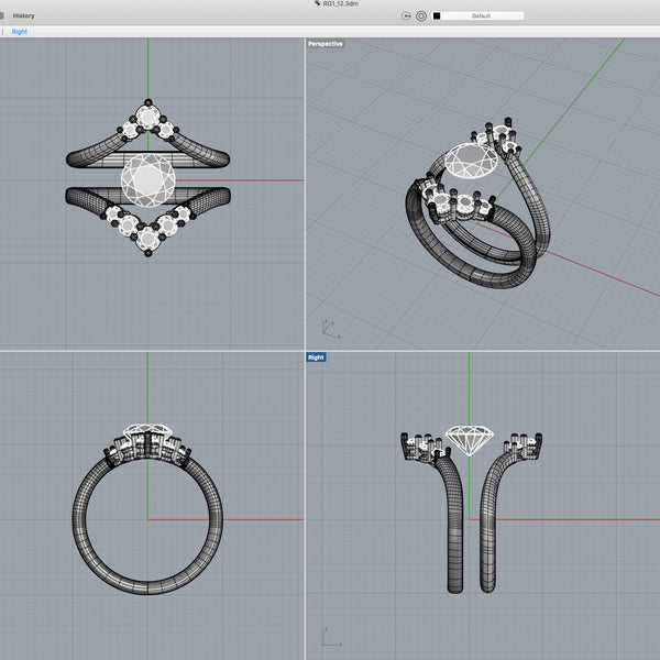 rhino cad, jewelry design, jewelry redesign, studio remod