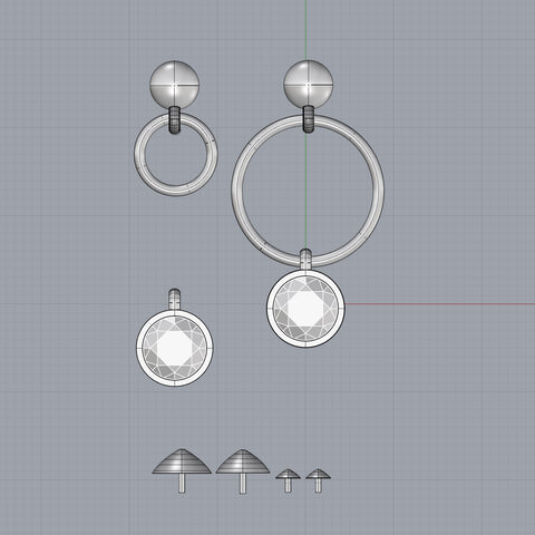 custom jewelry, custommade jewelry, jewelry redesign, pendant, earrings, rhino cad