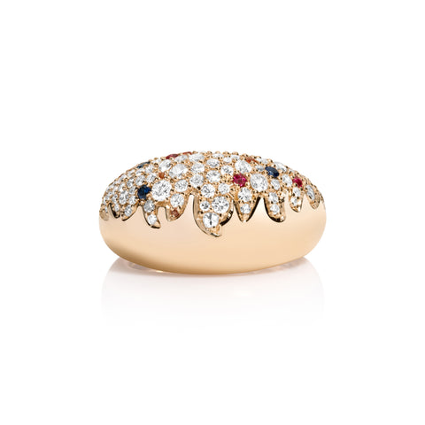 diamond, sapphire, dome ring, custommade ring, custom ring