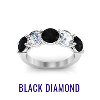 Black and White Diamond 5 Stone Ring