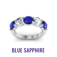 Sapphire and Diamond 5 Stone Ring