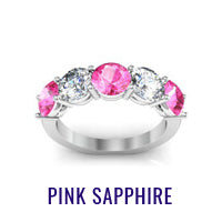 Pink Sapphire and Diamond 5 Stone Ring
