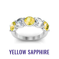 Yellow Sapphire and Diamond 5 Stone Ring
