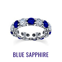 Blue Sapphire and Diamond Eternity Ring