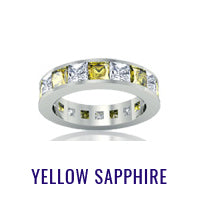 Yellow Sapphire and Diamond Eternity Band