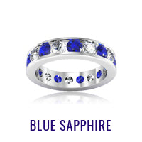 Blue Sapphire and Diamond Eternity Band