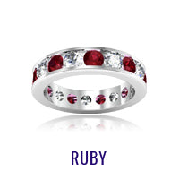 Garnet and Diamond Eternity Band