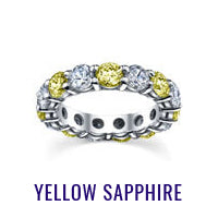 Yellow Sapphire and Diamond Eternity Band