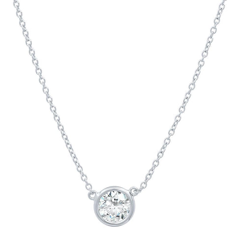 Diamond Necklace / 14k Gold Necklace / Floating Diamonds Necklace / Diamond  Bubble Pendant / Birthday Gift for Her / Bezel Diamond Necklace