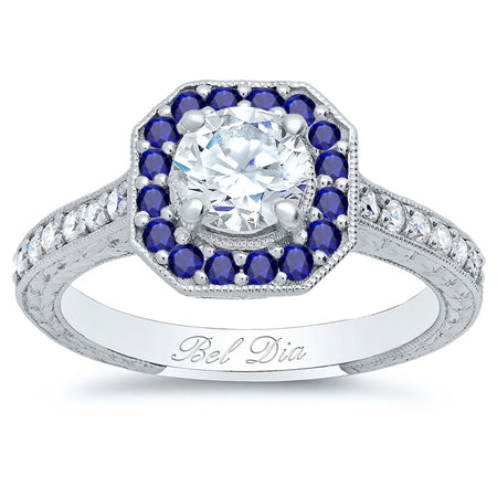 Sapphire Accented Engagement Ring
