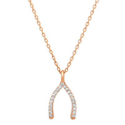 Wish Bone Diamond Necklace