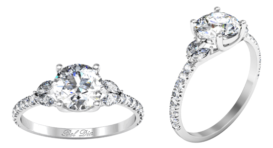 Engagement Ring Leaf Design