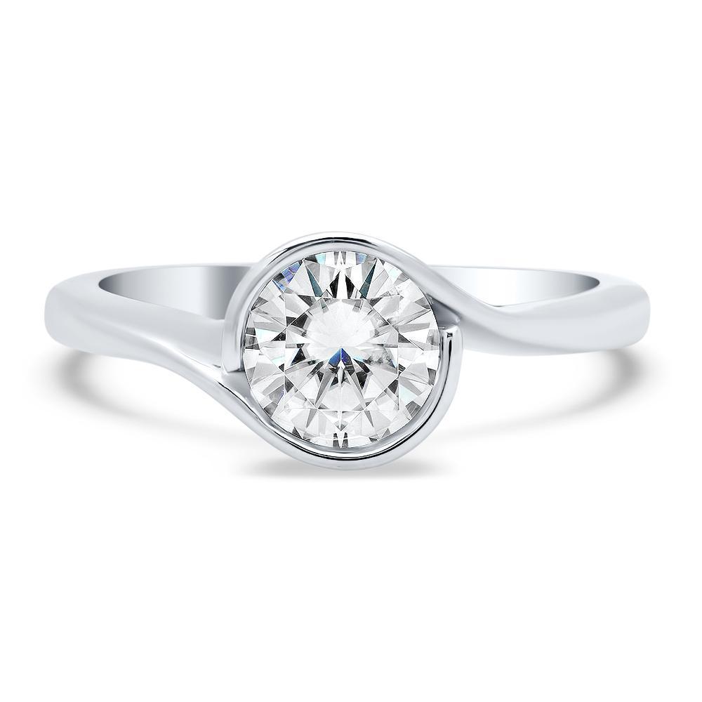 Wrapped Bezel Moissanite Solitaire Engagement Ring – Debebians