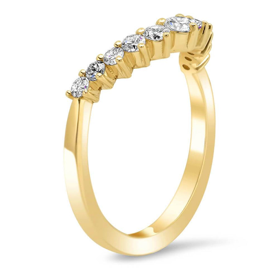 Crescent Moon Crown Diamond Wedding Ring | deBebians