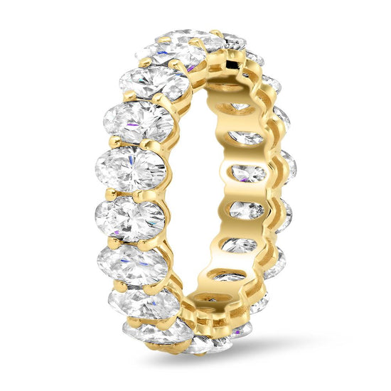 Oval Moissanite Eternity Band - Rose Gold, White Gold & More 18K Rose Gold