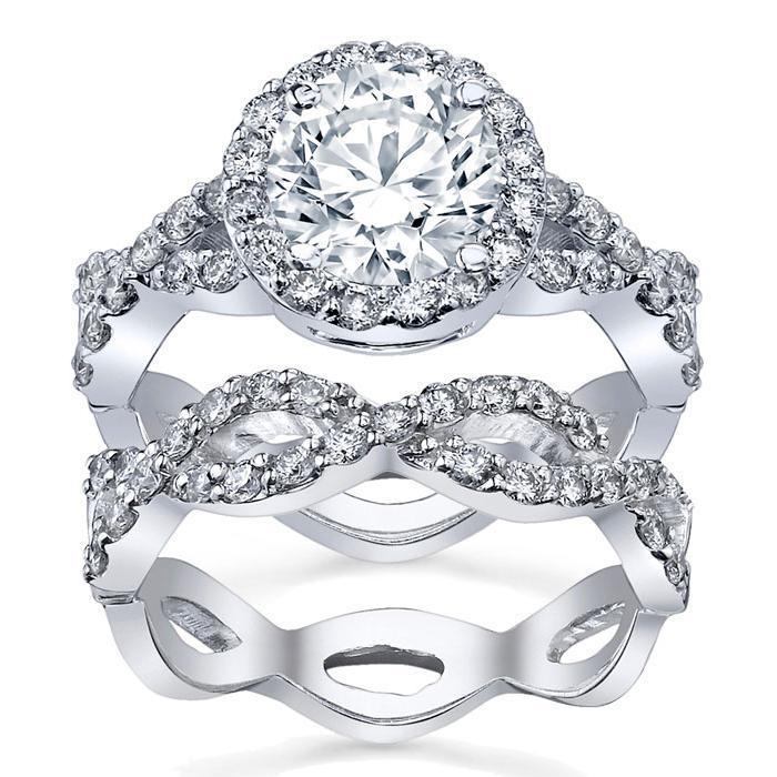 Halo Ring Twisted Split Shank and Matching Infinity