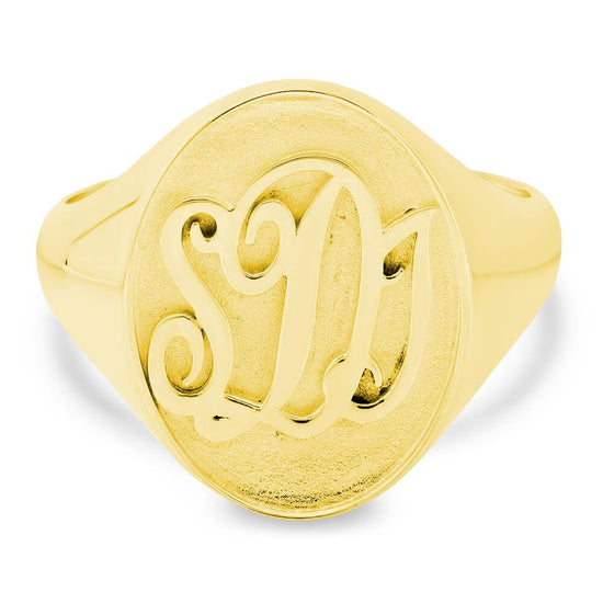 Men's Round Monogram Signet Ring (3 Initials)