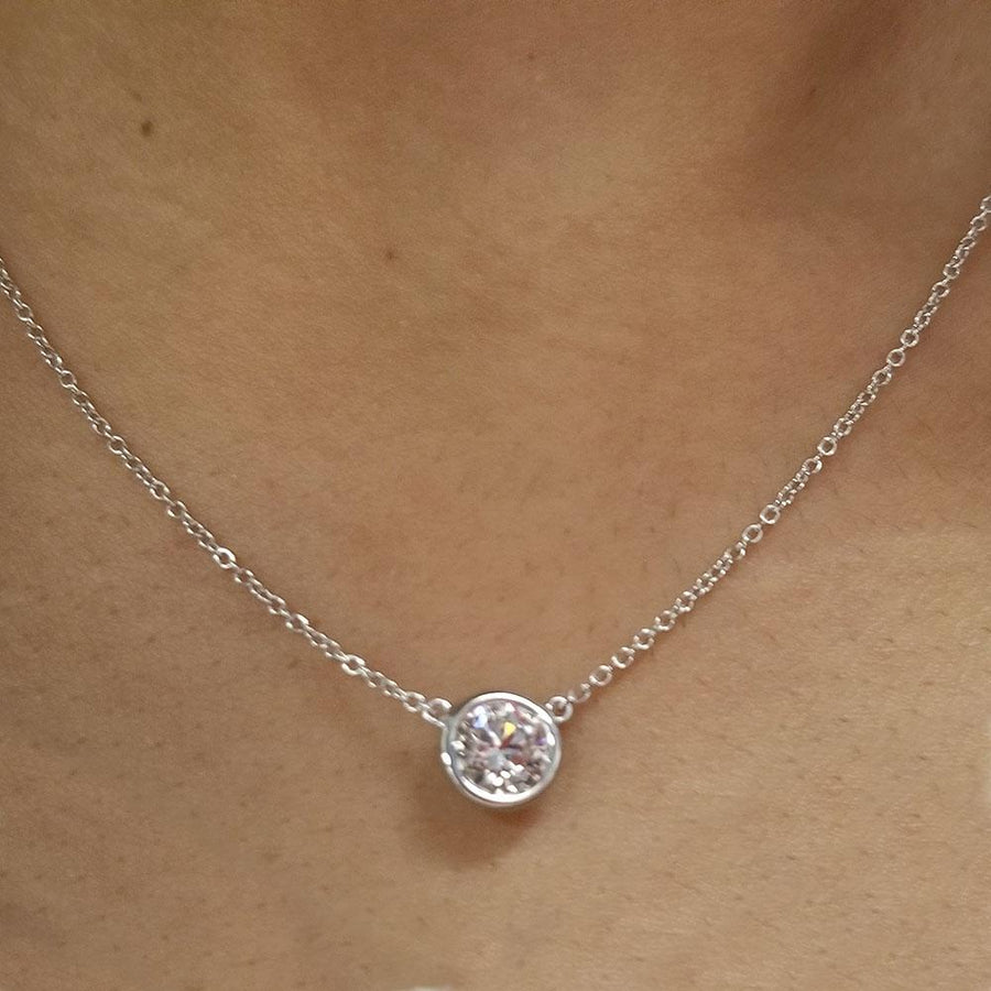 diamond bezel pendant necklace