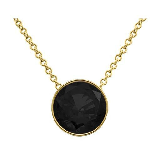 black diamond bezel necklace