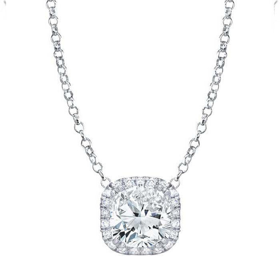 5 Carat Cushion Green Tourmaline Diamond Necklace | Barkev's