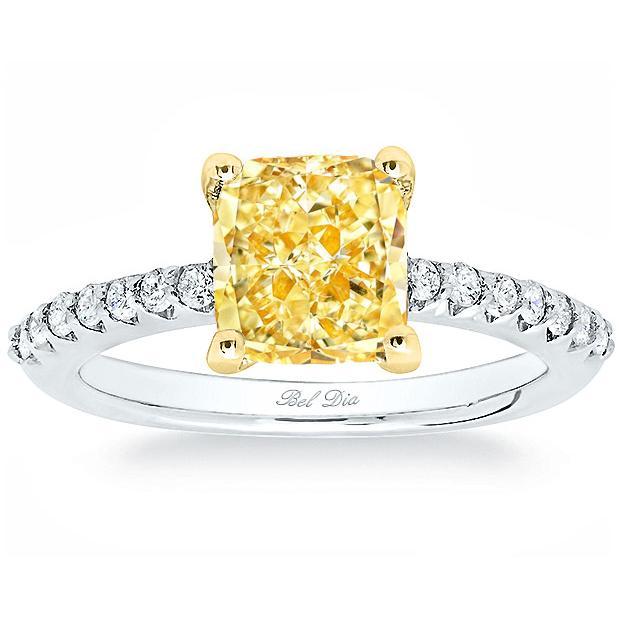 Diamond Accented Yellow Diamond Engagement Ring – deBebians