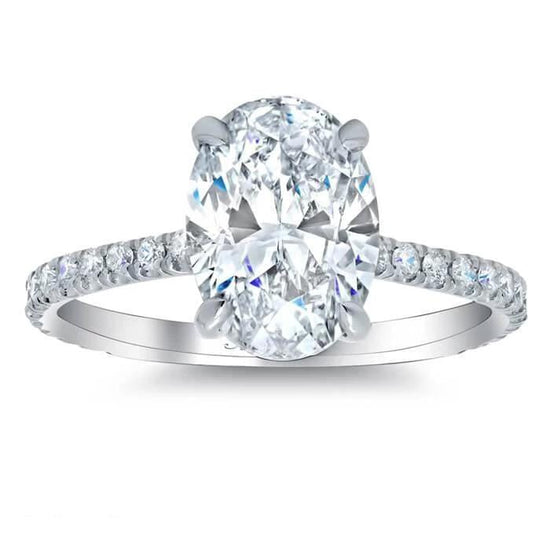 oval pave diamond ring