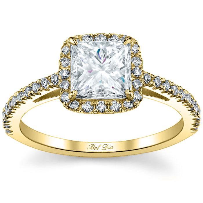 Princess Cut Halo Engagement Ring