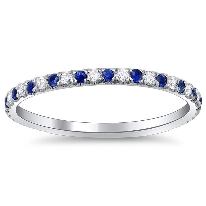 Sapphire and Diamond Wedding Band – deBebians