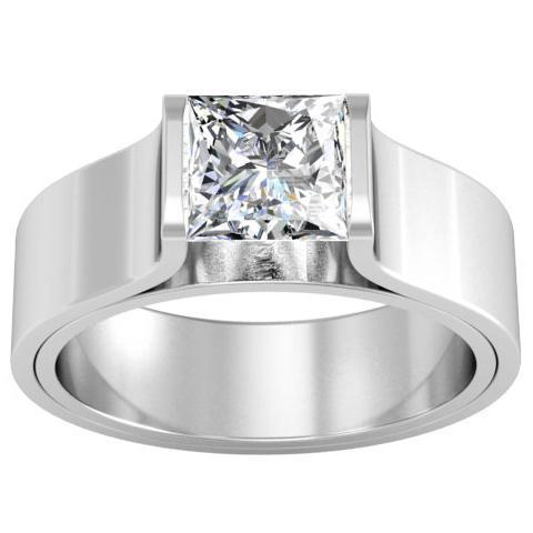 tension set princess cut diamond ring