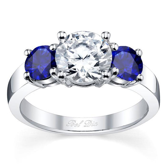 Divinity Sea Glass Engagement Ring - Diamond and Sapphire Mix
