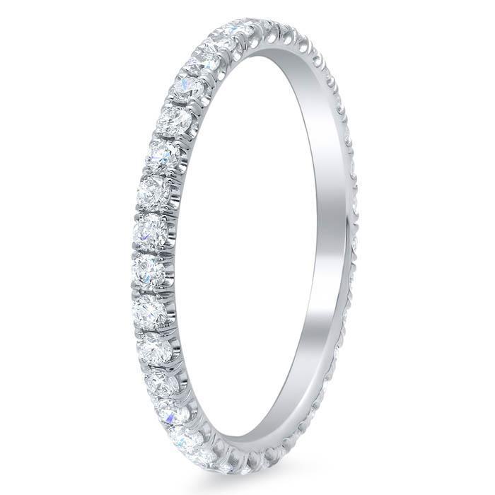 French Pave Diamond Eternity Ring In Platinum 1 Ct Tw Blue Nile