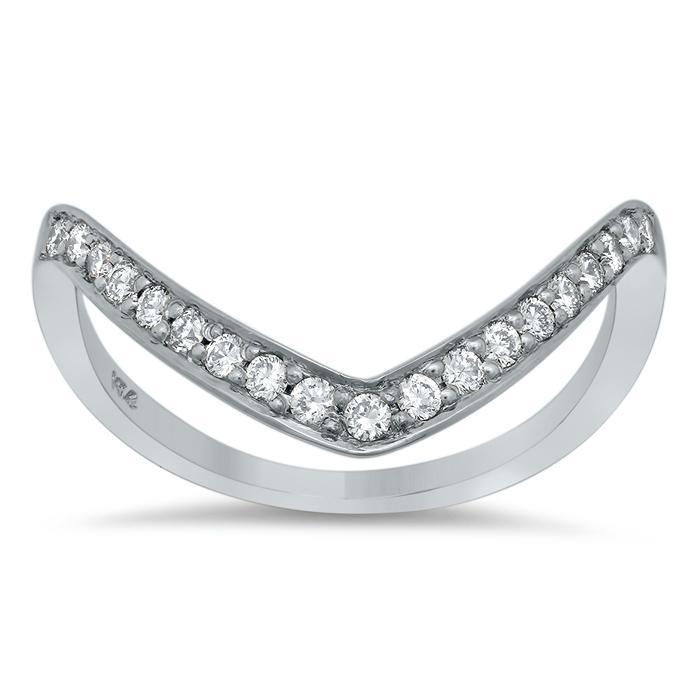 V Shaped Pave Diamond Ring Debebians