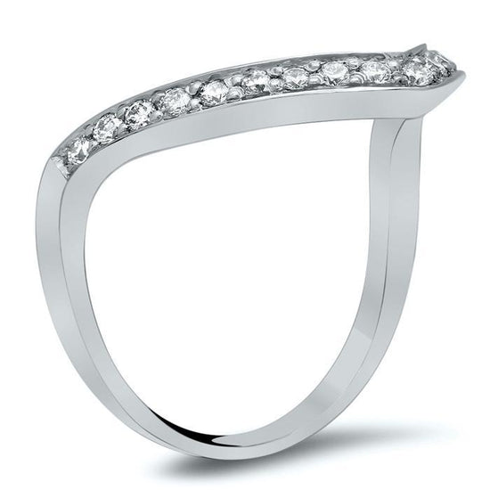 V Shaped Pave Diamond Ring Debebians