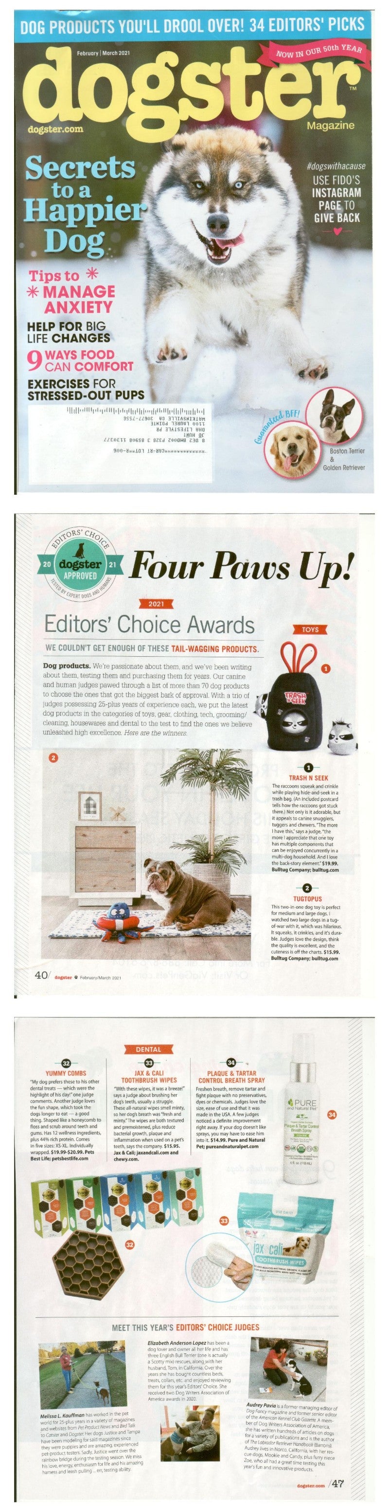 Dogster magazine 2021 Editors's Choice Awards