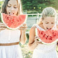 women_smile_watermelon_eat_sunshine_outside_healthy_fun_summer_pic