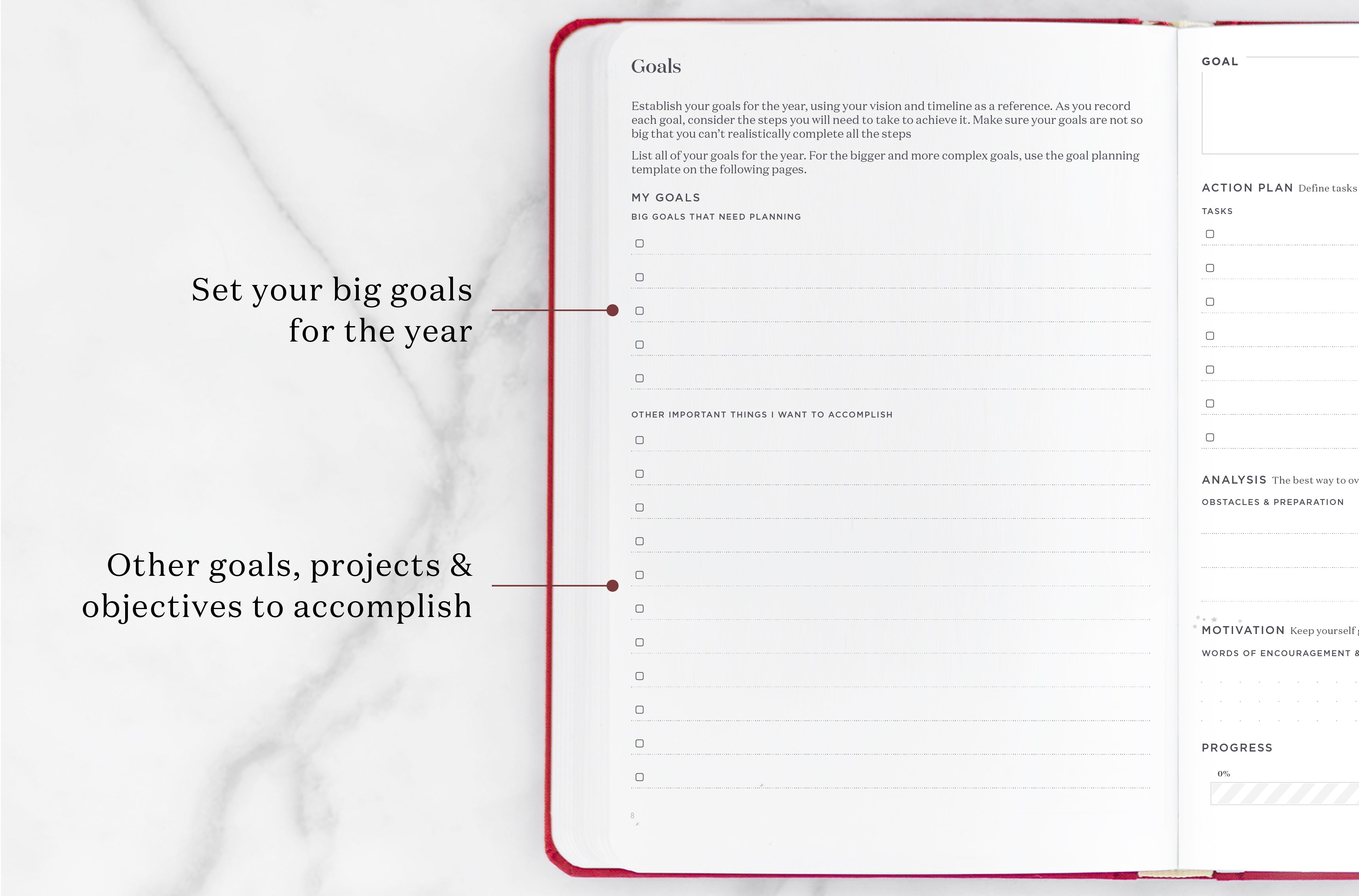 planner yearly goal planning page