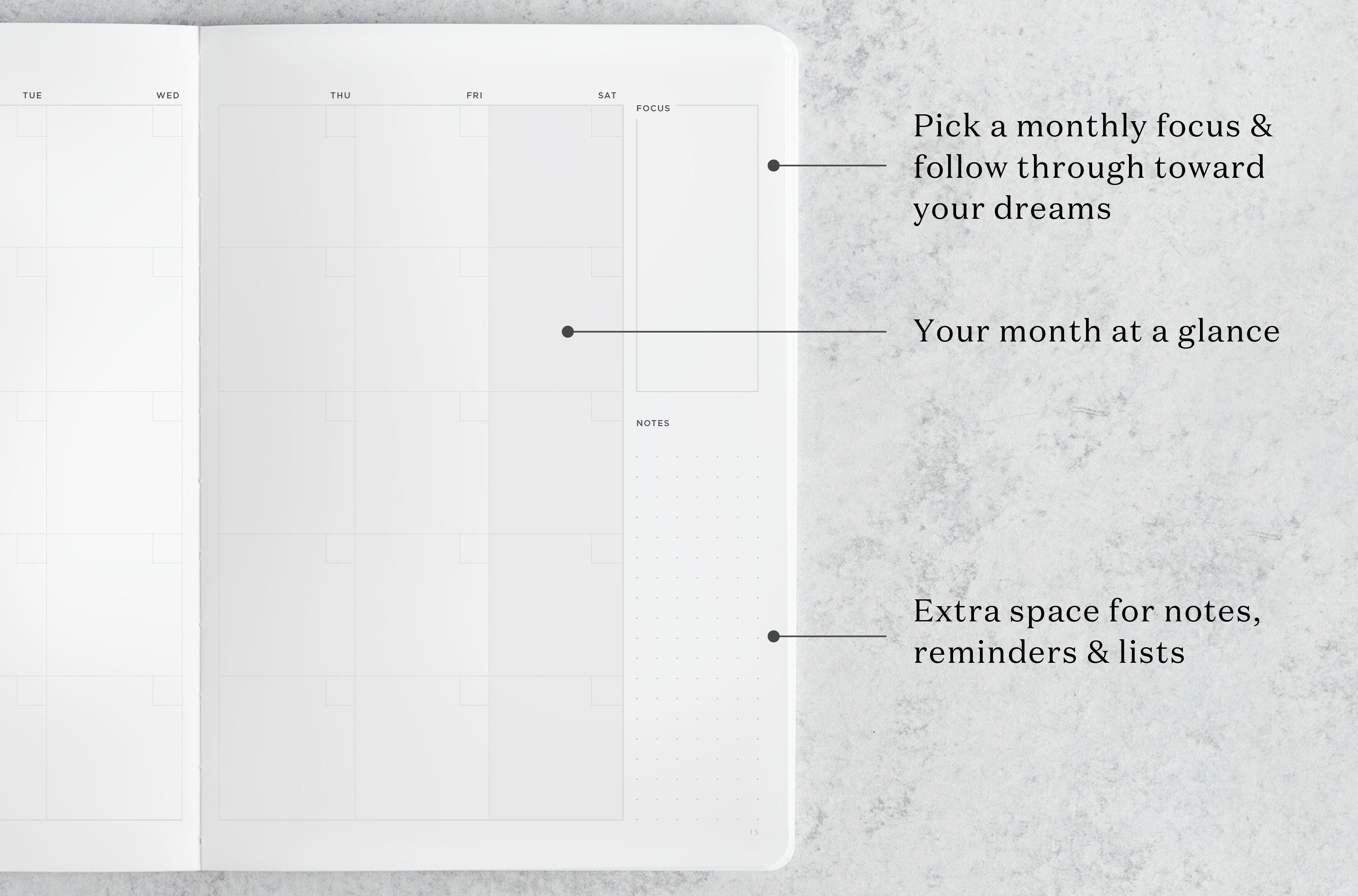 ink+volt 3 month planner monthly overview